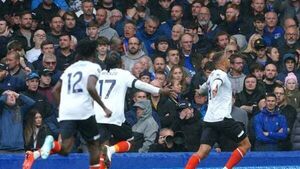 Luton celebrate landmark Premier League win to turn up heat on Everton Luton celebrate landmark Premier League win to turn up heat on Everton