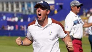 Ryder Cup day two: Europe on course to regain trophy as emotions run high in Rome