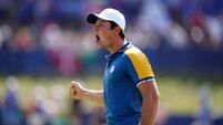 Viktor Hovland fires up Europe as Ryder Cup finishing line comes into view