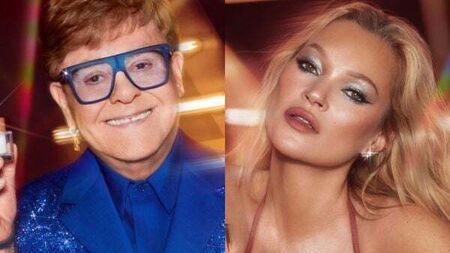 Elton John and Kate Moss mark Christmas song in beauty campaign