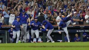 Texas Rangers see off Houston Astros to reach first World Series since 2011