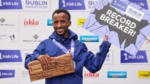 Ethiopia's Kemal Husen wins Dublin Marathon in record time Ethiopia's Kemal Husen wins Dublin Marathon in record time
