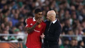 Erik ten Hag says Marcus Rashford going out after Man City defeat ‘unacceptable’