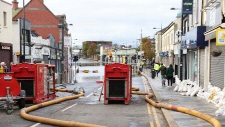 Operation to clear floodwaters continues in Downpatrick