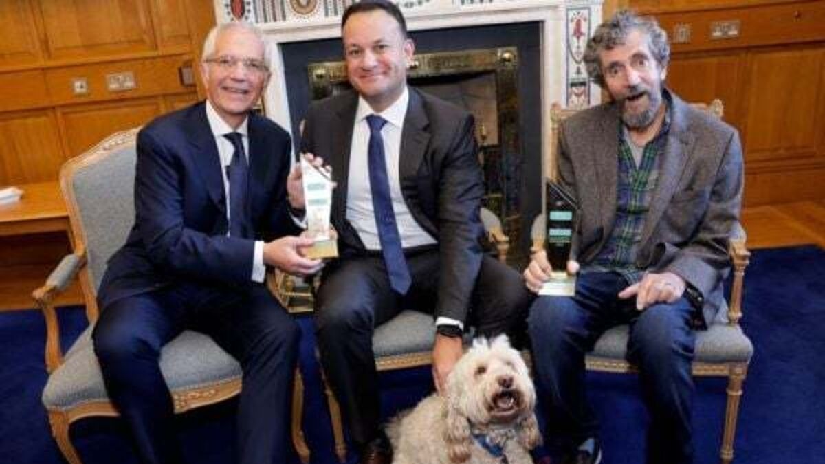 Taoiseach presents Charlie Bird and Paul Allen with award for ‘Climb with Charlie’