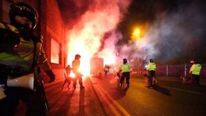 Police charge more than 40 away fans after major disorder outside Villa Park