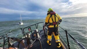 Two people rescued after yacht blown away from Dublin coast