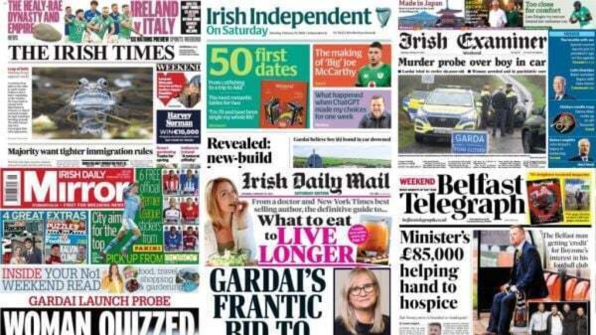 What the papers say: Saturday's front pages