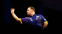 Luke Littler hits nine-dart finish in win over Michele Turetta in Wigan