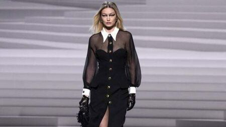 Punk-inspired glamour as Gigi Hadid walks Versace’s Milan Fashion Week show