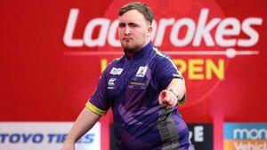 Luke Littler enjoying himself as his impressive form continues in Minehead Luke Littler enjoying himself as his impressive form continues in Minehead