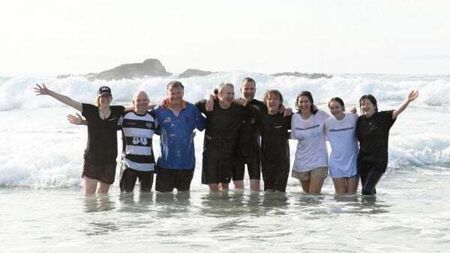 Journalists swim in solidarity one year since US reporter imprisoned in Russia