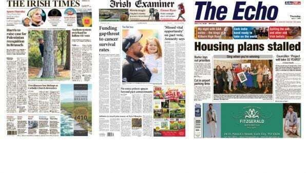 What the papers say: Thursday's front pages