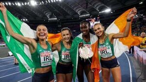 Irish Women's 4 x 400m team win silver medal at European Championships in Rome Irish Women's 4 x 400m team win silver medal at European Championships in Rome