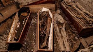 Photographs reveal extent of damage caused to mummies in church fire