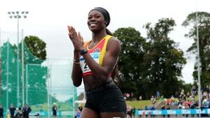 Rhasidat Adeleke breaks Irish 100m record at the National Senior Track and Field Championships Rhasidat Adeleke breaks Irish 100m record at the National Senior Track and Field Championships