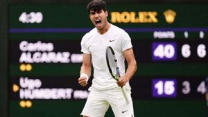 Carlos Alcaraz reaches Wimbledon quarter-final despite issues with serve Carlos Alcaraz reaches Wimbledon quarter-final despite issues with serve