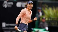 Emma Raducanu overcomes jet lag to win late-night opener in Washington