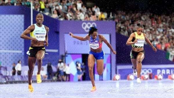 Saint Lucia's Julien Alfred wins superb 100 metres gold