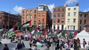 Pro-Palestine protest in Dublin criticises US support of Israel Pro-Palestine protest in Dublin criticises US support of Israel