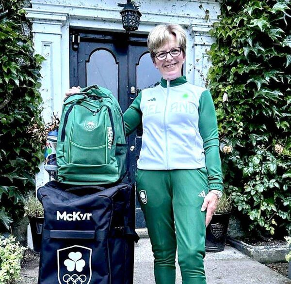 HSI High Performance Director of Dressage Anne Marie Dunphy with bags packed and ready to head off to the Paris Olympics