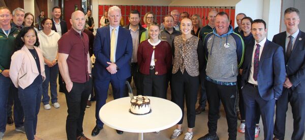 Some of those who attended the official opening of the new astro pitch at Portlaoise College. Some of those who attended the official opening of the new astro pitch at Portlaoise College.