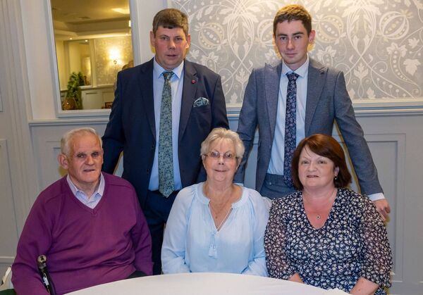 Willie, Anne Marie and Liam Clooney with Cathal's grandparents Joe and Lil Clooney. 