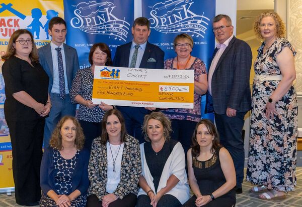 The Jack &amp; Jill Foundation represented by Mary Joe Guilfoyle  presented with a cheque for €8,500.