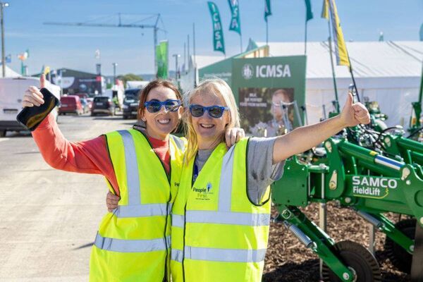 Carol Murphy and Belinda Gyves with their People First stand set up have a look at the site on Monday 16th September before Ploughing 2024 at Ratheniska, County Laois. Photo: Alf Harvey. Carol Murphy and Belinda Gyves with their People First stand set up have a look at the site on Monday 16th September before Ploughing 2024 at Ratheniska, County Laois. Photo: Alf Harvey.