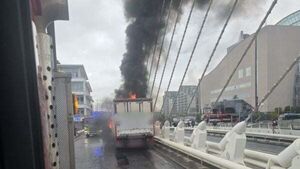 Samuel Beckett Bridge reopens fully after fire in truck causes closure