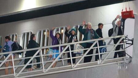 Luxury liner stranded in Belfast for months forced to return just hours after setting sail