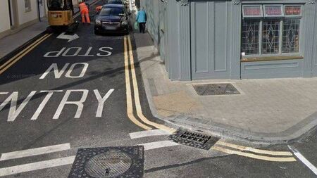 Section of footpath subsided in Portarlington