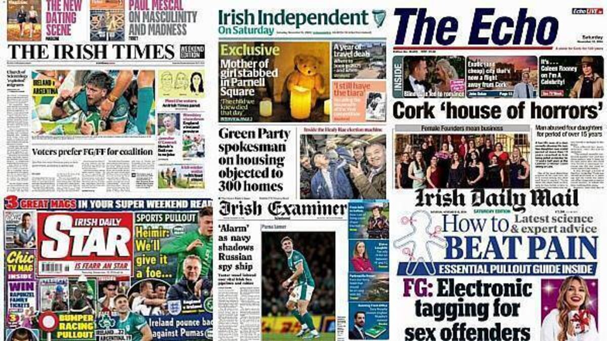 What the papers say: Saturday's front pages