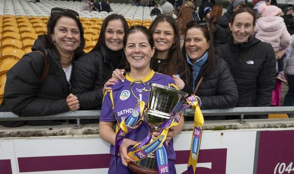 Laura Dunne celebrates with supporters after the game. Laura Dunne celebrates with supporters after the game.