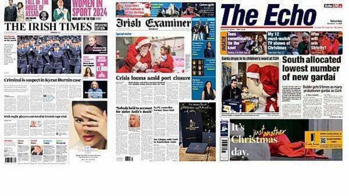 What the papers say: Saturday's front pages