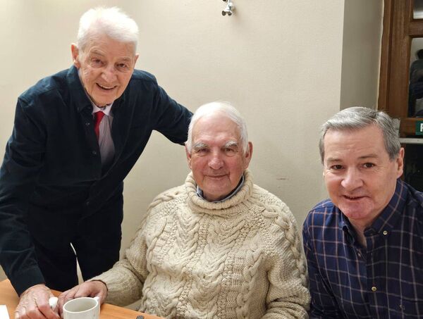 Eamonn Burke, Father Nicholas Hannon and Eugene Bohan at the annual Portlaoise ICA party in the Sue Ryder Centre in Portlaoise. Eamonn Burke, Father Nicholas Hannon and Eugene Bohan at the annual Portlaoise ICA party in the Sue Ryder Centre in Portlaoise.