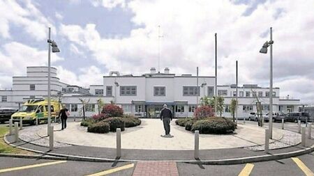 Patients lying on trolleys in Portlaoise Hospital today