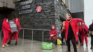 Protesters demonstrate ahead of first sitting of gold mine public inquiry Protesters demonstrate ahead of first sitting of gold mine public inquiry