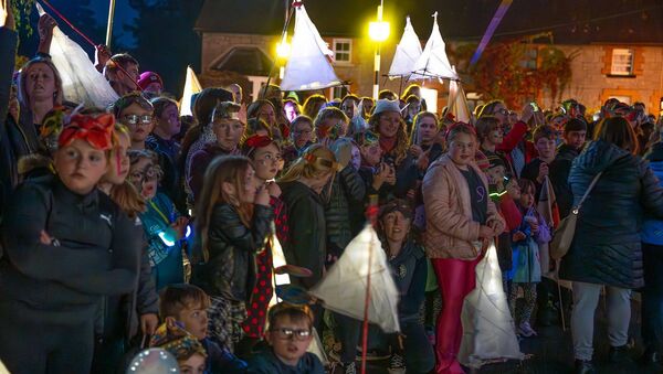 Taking part in the Culture Night - Night Creatures Parade in Stradbally in 2023.