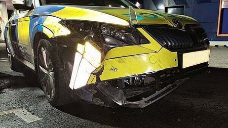 Two police officers injured after car rammed in Newry