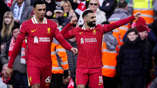 Mohamed Salah hits milestone 100th PL goal at Anfield as Liverpool thump Ipswich