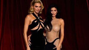 Kendall Jenner walks in Schiaparelli’s Paris Haute Couture show