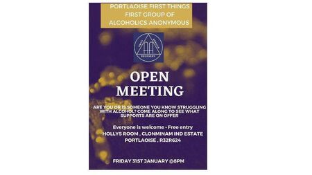 Portlaoise Alcoholics Anonymous group to host open information meeting