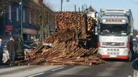 Abbeyleix Main Street gets temporary resurface after lorry load of timber spills onto one of the county's busiest thoroughfare  