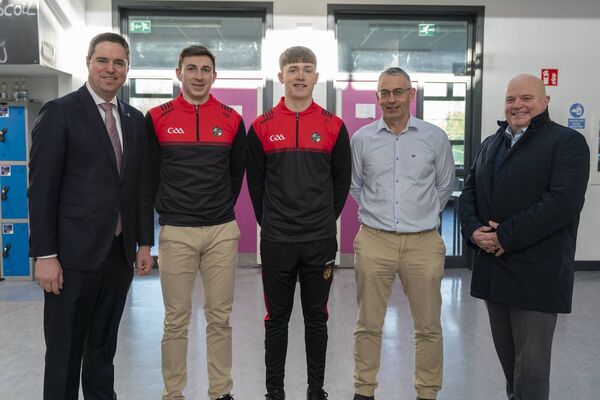 Martin Heydon TD, team manager Michael Healy, captain Eoin Johnson, selector Tom Nolan and Mark Wall TD Photo: Aisling Hyland Martin Heydon TD, team manager Michael Healy, captain Eoin Johnson, selector Tom Nolan and Mark Wall TD Photo: Aisling Hyland