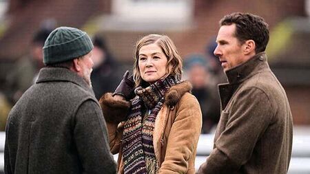 Benedict Cumberbatch and Rosamund Pike film Guy Ritchie movie at Sandown races