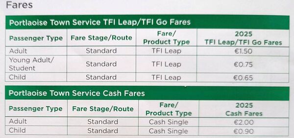 Children under the age of 9 travel free of charge on the new Portlaoise Town Bus Service Children under the age of 9 travel free of charge on the new Portlaoise Town Bus Service