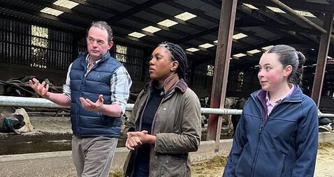 UK Conservative leader Kemi Badenoch visits Co Down dairy farm