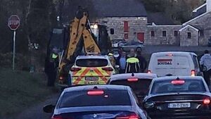 Garda chopper and convoy chase JCB thief Garda chopper and convoy chase JCB thief