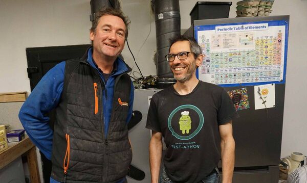 Dave Fingleton is pictured alongside Florent Villiard whose house is featured in the Slieve Bloom Mountains on the first series of 'Na Builders' Dave Fingleton is pictured alongside Florent Villiard whose house is featured in the Slieve Bloom Mountains on the first series of 'Na Builders'